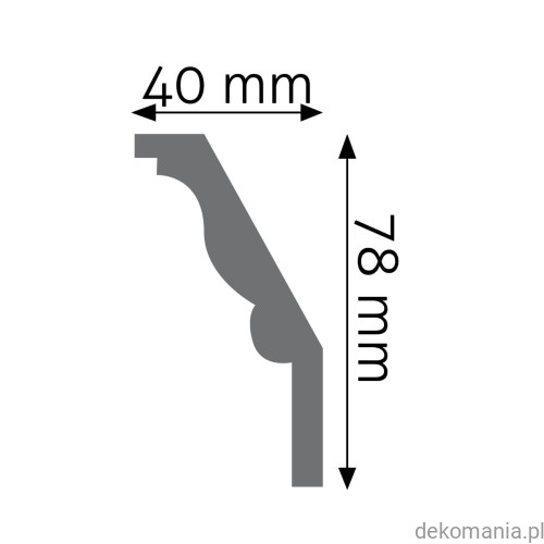 Biała listwa przysufitowa zdobiona 4x7,8cm LGZ-14 Creativa LGZ14 Przekrój.jpg