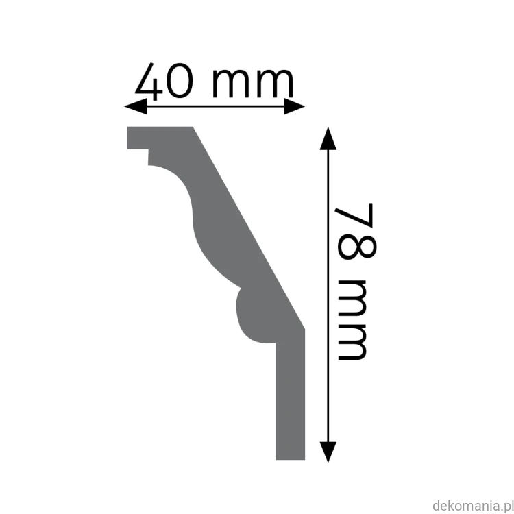 Biała listwa przysufitowa zdobiona 4x7,8cm LGZ-14 Creativa LGZ14 Przekrój.jpg