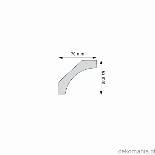 Biała listwa przysufitowa gładka 7x6,2cm LGG-39 Creativa LGG39 Przekrój.jpg