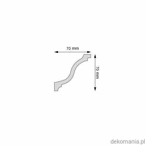 Biała listwa przysufitowa gładka 7x7cm LGG-42 Creativa LGG42 Przekrój.jpg