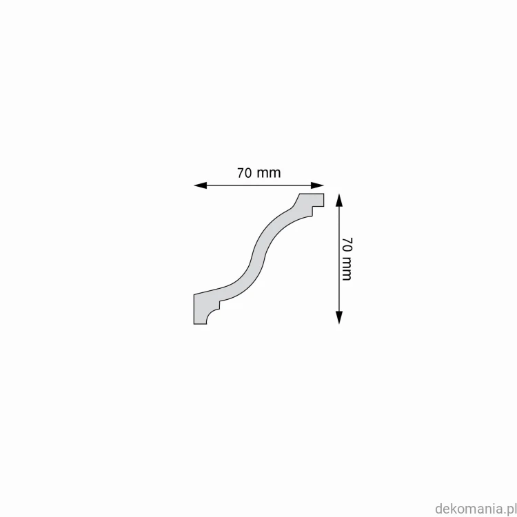 Biała listwa przysufitowa gładka 7x7cm LGG-42 Creativa LGG42 Przekrój.jpg