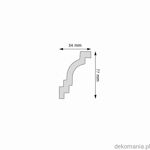 Biała listwa przysufitowa gładka 5,4x7,7cm LGG-44 Creativa LGG44 Przekrój.jpg