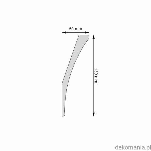 Biała listwa przysufitowa gładka 5x15cm LGG-54 Creativa LGG54 Przekrój.jpg