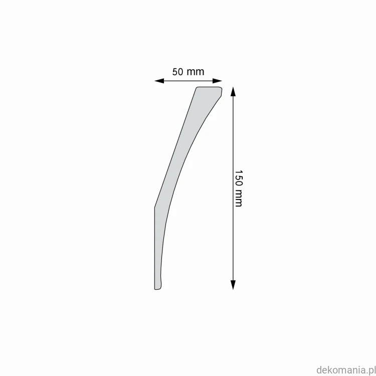 Biała listwa przysufitowa gładka 5x15cm LGG-54 Creativa LGG54 Przekrój.jpg
