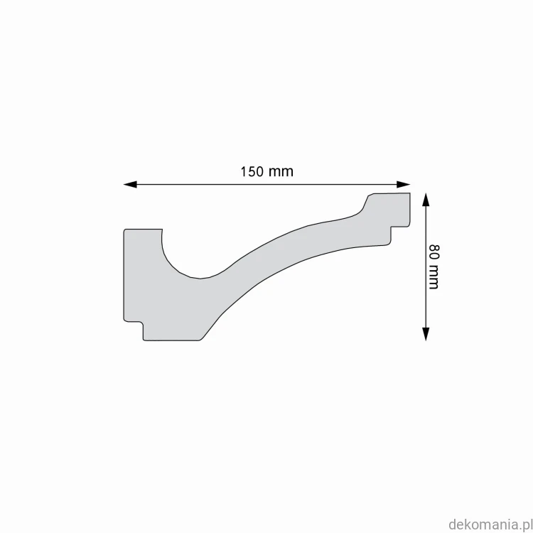 Biała listwa przysufitowa gładka 15x8cm LGG-55 Creativa LGG55 Przekrój.jpg