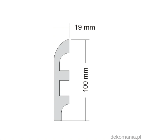 Listwa przypodłogowa Creativa LPC-19 polistyren 10cm wysokości LPC19 Przekrój.jpg