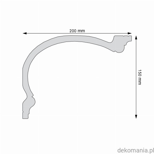Biała listwa przysufitowa gładka 20x15cm LGG-58 Creativa LGG58 Przekrój.jpg