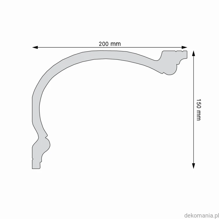 Biała listwa przysufitowa gładka 20x15cm LGG-58 Creativa LGG58 Przekrój.jpg