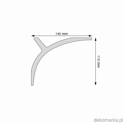 Listwa oświetleniowa LED przysufitowa gładka 14x11cm LGG-40 Creativa LGG40 Przekrój.jpg