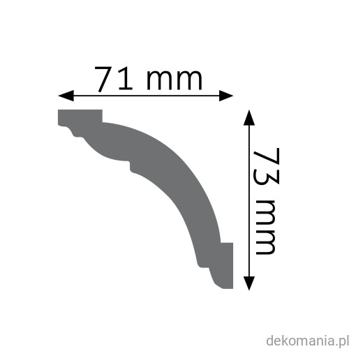 Listwa oświetleniowa LED przysufitowa gładka 7,1x7,3cm LOC-05 Creativa LOC05 Przekrój.jpg
