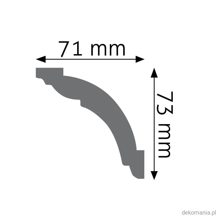 Listwa oświetleniowa LED przysufitowa gładka 7,1x7,3cm LOC-05 Creativa LOC05 Przekrój.jpg