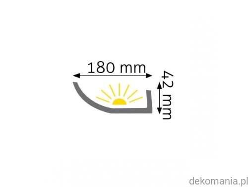 Listwa oświetleniowa LED przysufitowa gładka 18x4,2cm LOC-01 Creativa LOC01 Przekrój.jpg