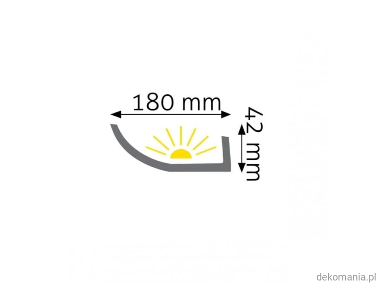Listwa oświetleniowa LED przysufitowa gładka 18x4,2cm LOC-01 Creativa LOC01 Przekrój.jpg