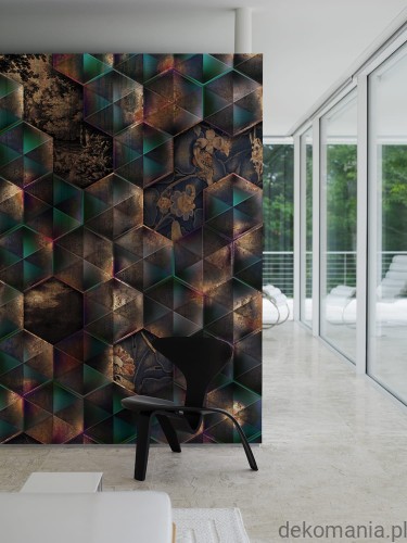 Fototapeta ścienna do sypialni efekt holo z ukrytymi kwiatami Holographic Reflections MU11091.jpg