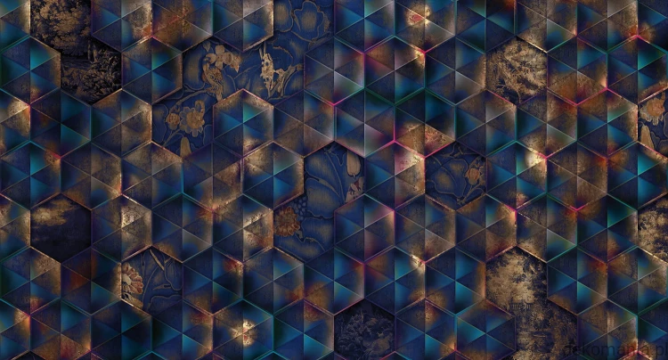 Fototapeta na wymiar geometryczne wzory z efektem holograficznym  Holographic Reflections MU11092.jpg