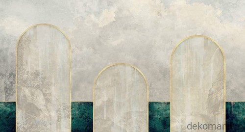 Fototapeta na wymiar złote łuki na surowym tle  MU12022 Story of three.jpg
