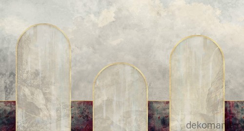 Fototapeta na wymiar złote łuki na surowym tle  MU12023 Story of three.jpg