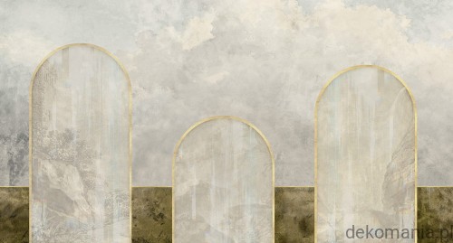 Fototapeta na wymiar złote łuki na surowym tle  MU12024 Story of three.jpg